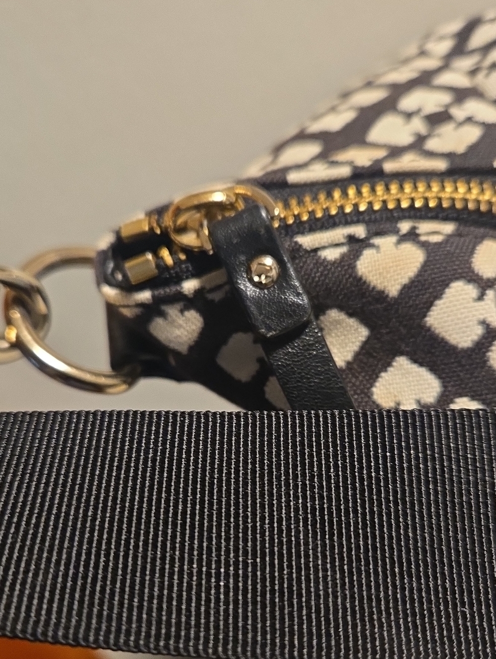 kate spade Black & White Pattern Tote with Pink and Cream Stripe - Picture 12 of 13